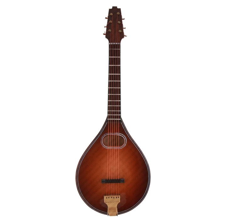 Miniature Brown Mandolin W/Case & Stand Musical Instrument Replica Gift
